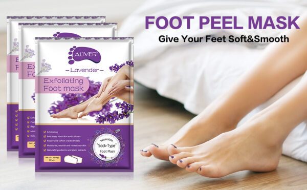 aliver foot peel mask 3 pack, exfoliator peel off calluses dead skin callus remover, baby soft smooth touch feet men women