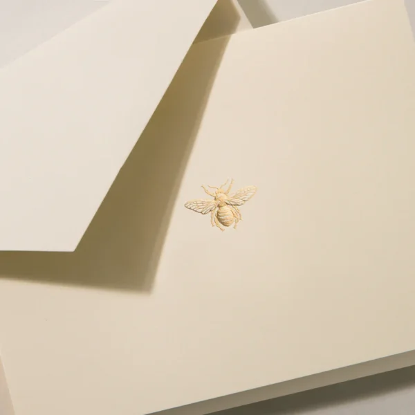 engraved bee note card